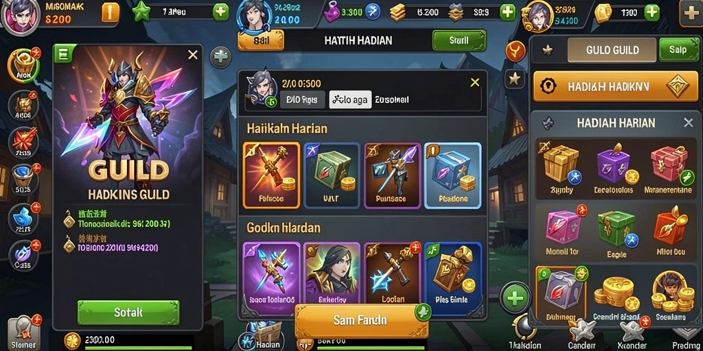 Screenshot memperlihatkan karakter utama dalam pertempuran epik.
