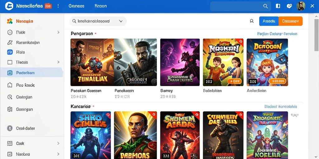 Tangkapan layar menunjukkan antarmuka permainan yang warna-warni.
