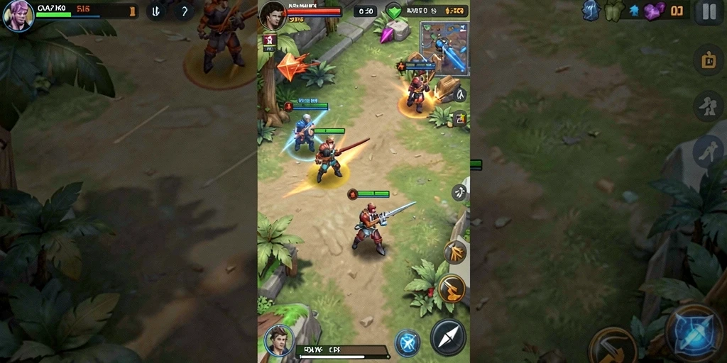 Screenshot menunjukkan karakter utama bersiap untuk pertempuran epik.
