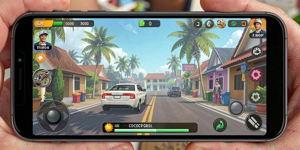 Screenshot menampilkan karakter utama dalam aksi.